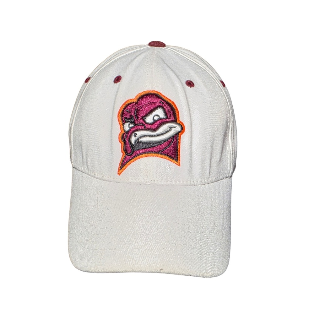 Top of the World Virginia Tech Hokies Hat White One-Fit Stretch VT Mascot Cap
